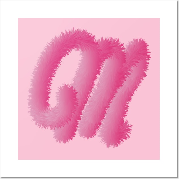 M Pink Animal Initials Wall Art by desingmari